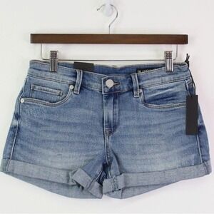 Blank NYC Denim Shorts Womens 26 Blue Steel The Fulton Moon Child Cuffed Hem New